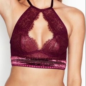 Victoria Secret Burgundy High-Neck Bra
